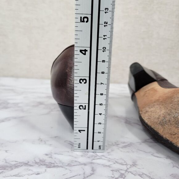 Paloma Vintage Italian Woven Leather Low Kitten Heel Pumps Brown - Picture 13 of 16